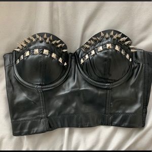 Studded Leather Bra